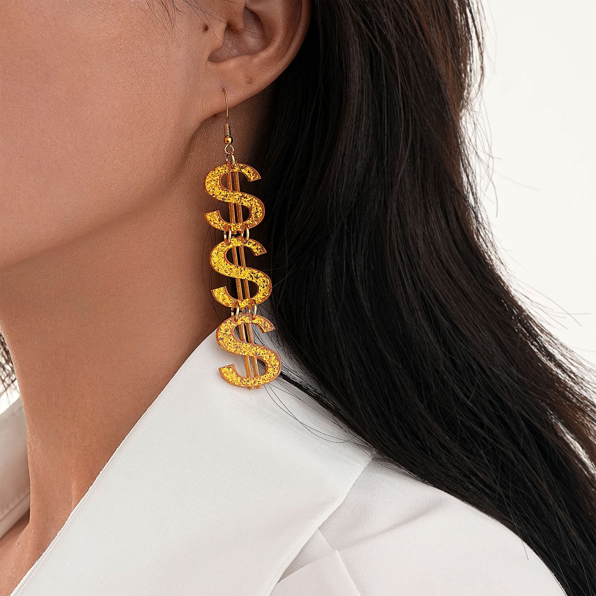 Wholesale Environmentally friendly acrylic dollar earrings
