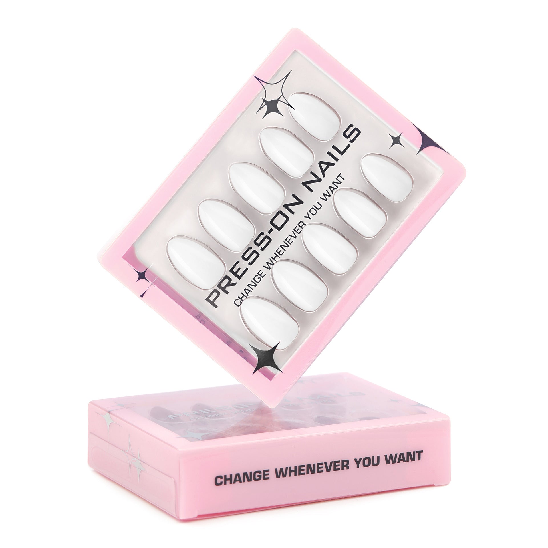 Wholesale 24 Pieces/box White Solid Bow Nails Kits Nail Stickers