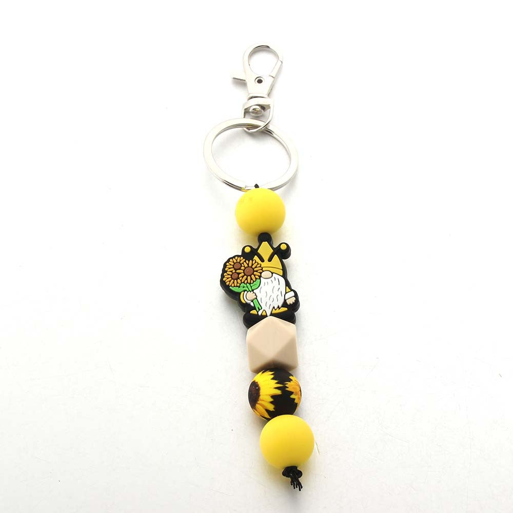 Wholesale Western Style Cowboy Indian Silicone Beaded Keychain ACC-KC-JinAn007