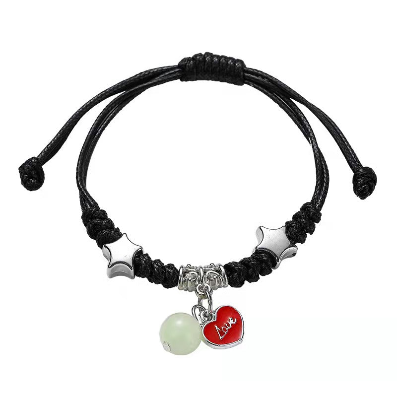 Wholesale Alloy Electroplated Resin Luminous Star Bracelet Glow In The Dark Trendy Everyday Fashion Accessory For Women And Teens