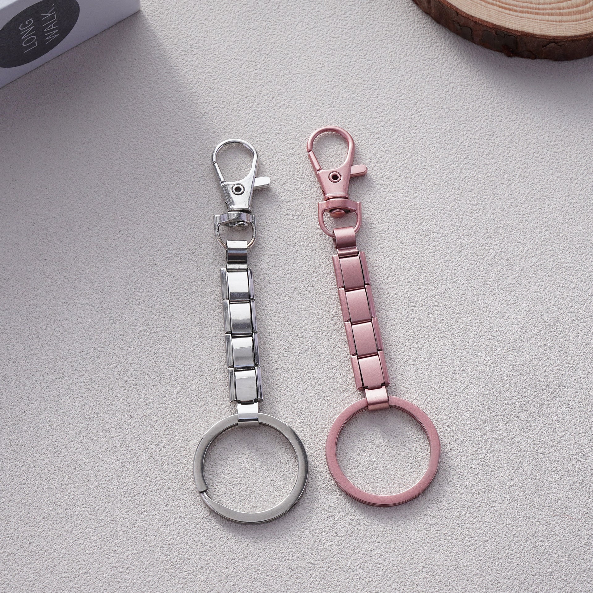 Wholesale 5pcs Stainless steel gold plated Italian charm keychain