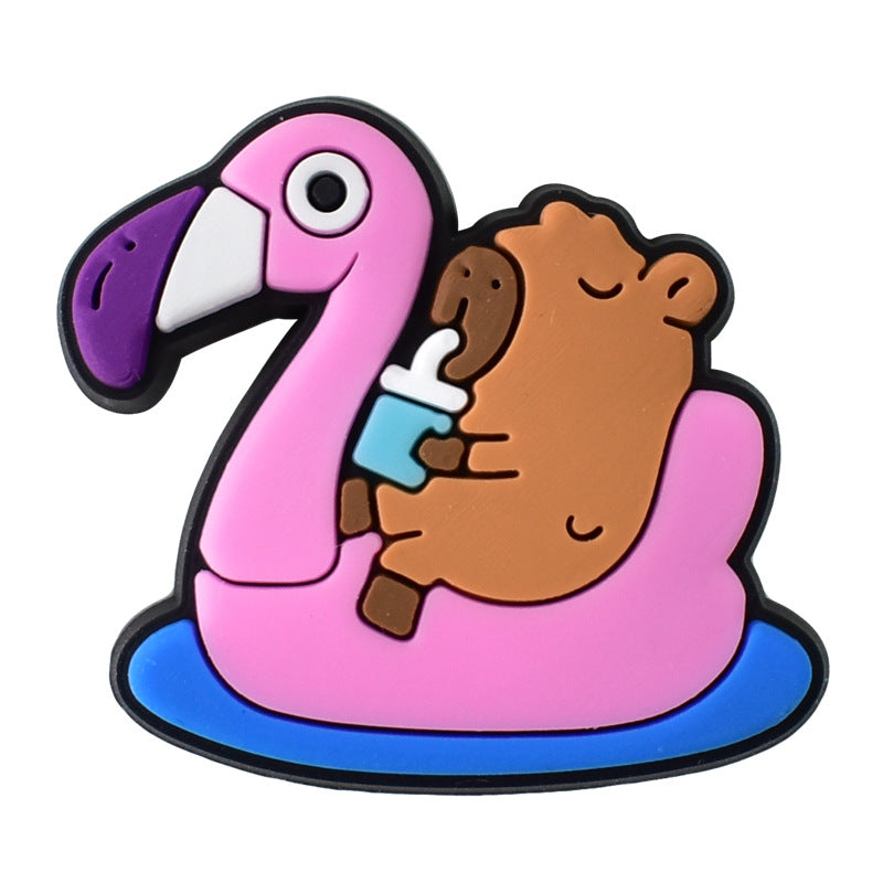 Wholesale Random 100pcs Cartoon Cute Small Animal PVC Soft Rubber Shoe Buckle Decoration ACC-SC-RYY063