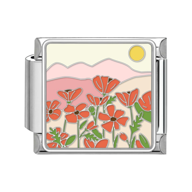 Wholesale Italian Charm Bracelet 9mm DIY Splicing Removable Flowers Stainless Steel Composable Bracelet