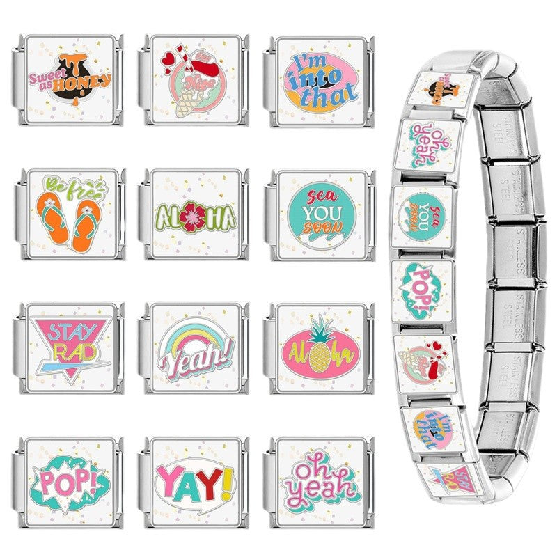 Wholesale  Italian module splicing bracelet disassembly elastic bracelet DIY Charms