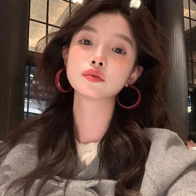 Wholesale Alloy Retro  Red Big Earrings