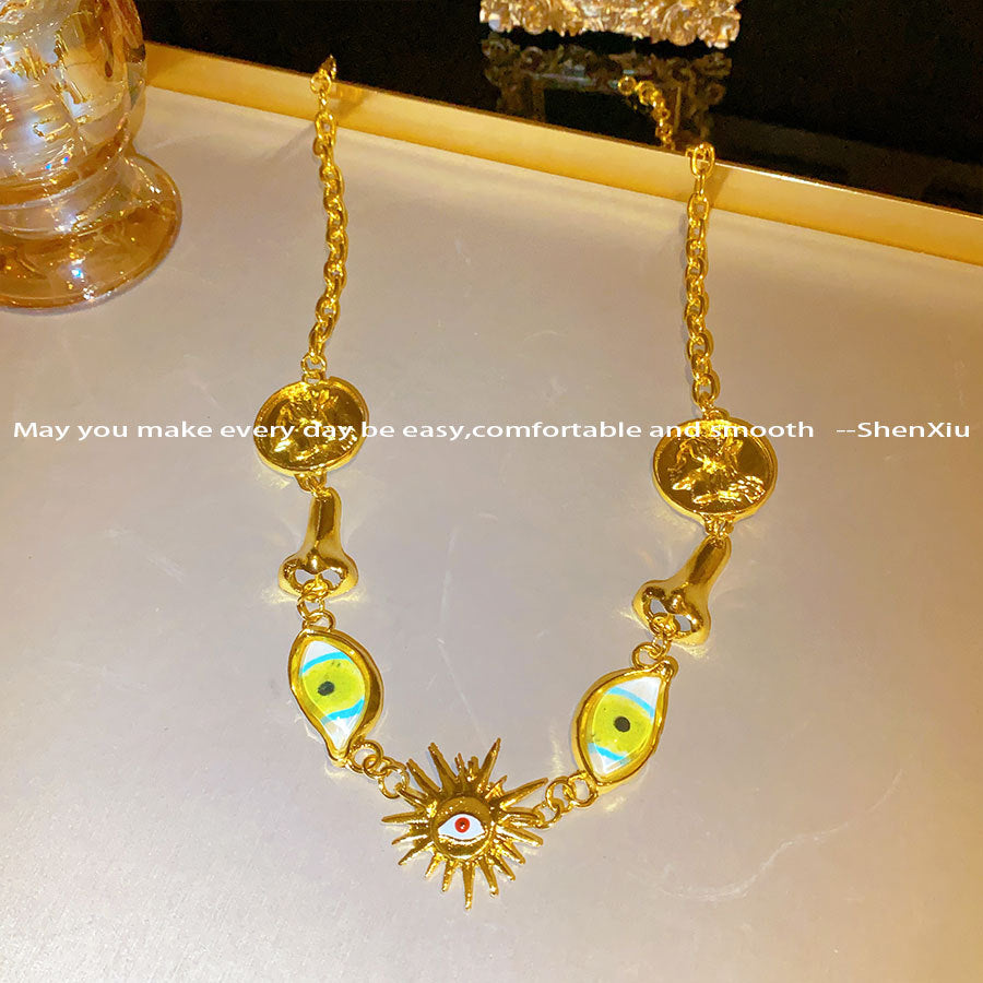 Wholesale Retro Funny Personality Ears Eyes Nose Multi-element Necklace
