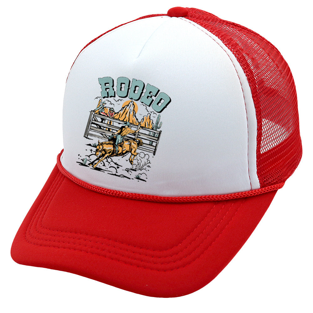 Wholesale Trucker Hat Cowboy Baseball Cap Casual Printed Sponge Mesh Hat ACC-HT-HaiPu016