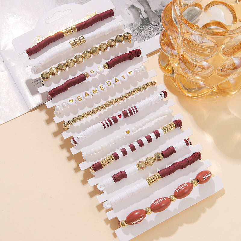 Wholesale Sports High Sense Rugby Handmade Bracelet S