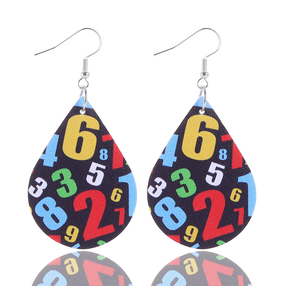 Wholesale  School Season Teacher's Day Apple Pencil Rocket Books  Water Drops Wooden Earrings