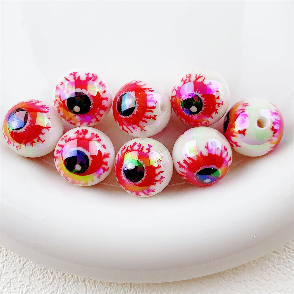 Wholesale 10pcs  colorful horror eyeball Focal Beads DIY Bead Accessories