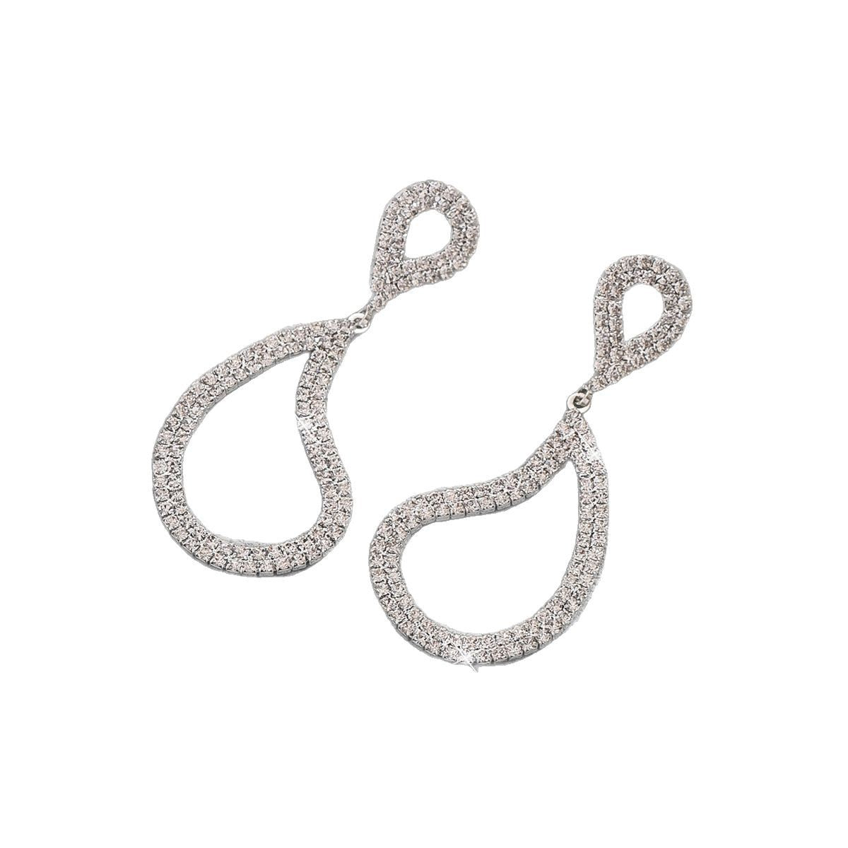 Wholesale Full Diamond Earrings  Geometric Drop Earrings