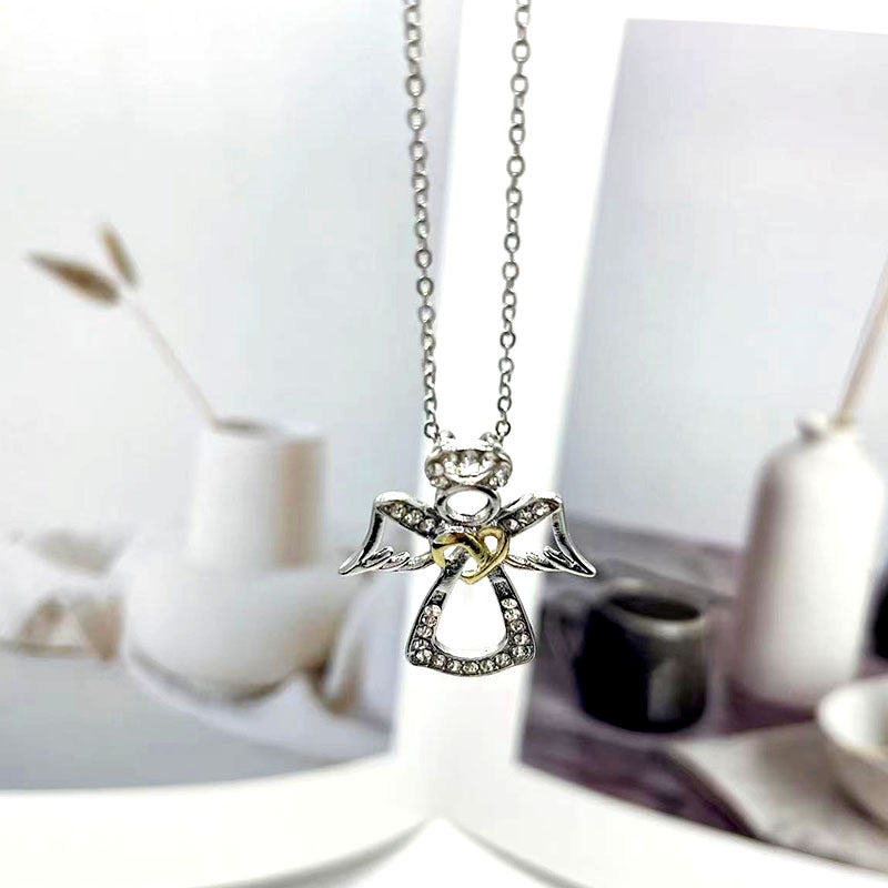 Wholesale Love Necklace with Diamond Alloy Angel Wings Pendant Heart Necklace ACC-NE-Yima003