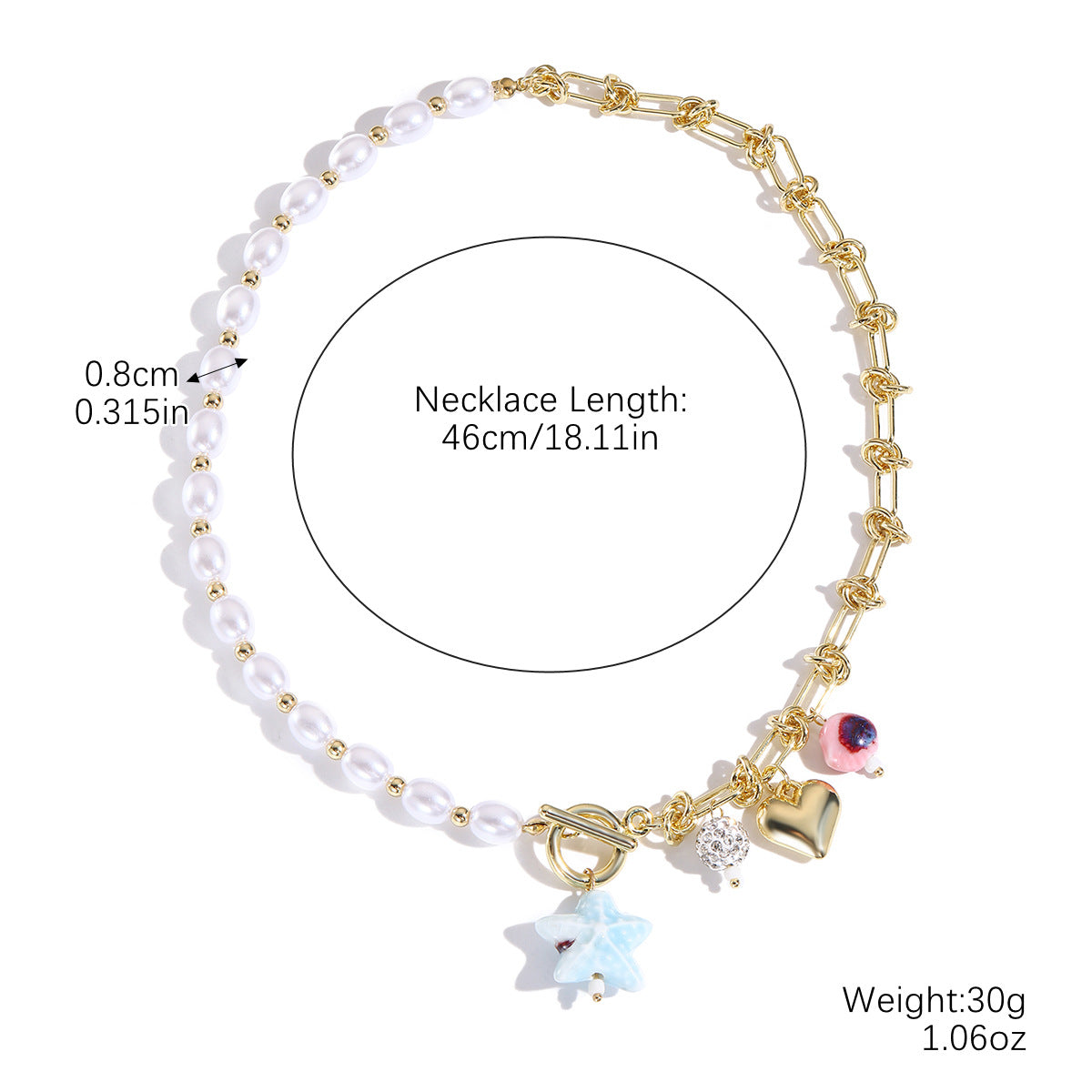Wholesale  best-selling trendy pearl heart necklace and bracelet set for women  featuring a luxurious and sophisticated ocean-themed design