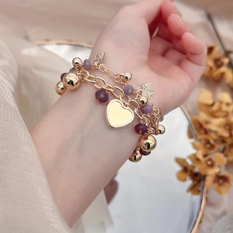Wholesale Bohemian Heart Flower Multi-Layer Beaded Bracelet Jewelry Accessory for Boutique Resale