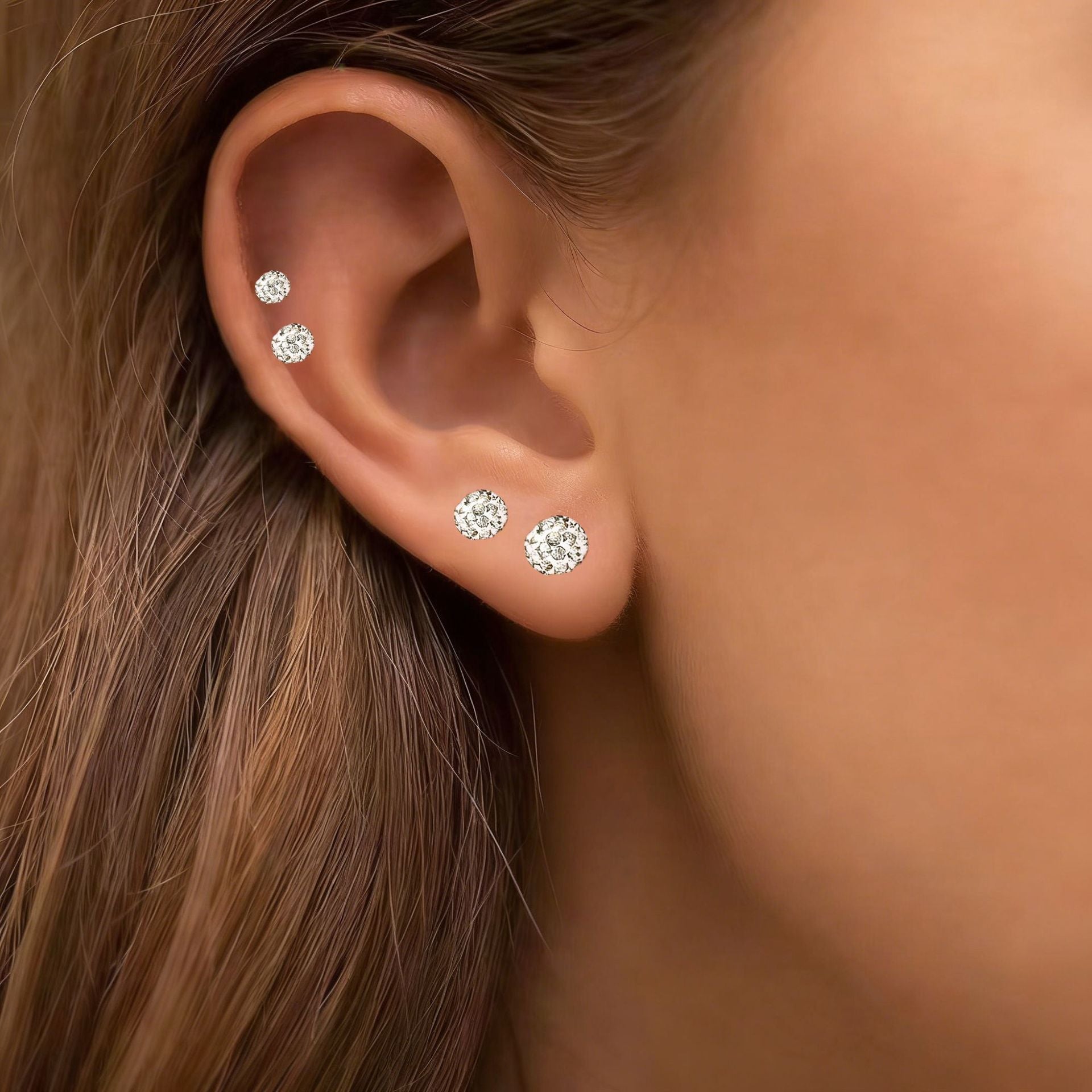 Wholesale Alloy Electroplated Screw Back Stud Earrings Spiral Ball Geometric Design For Women Stylish Jewelry Accessory