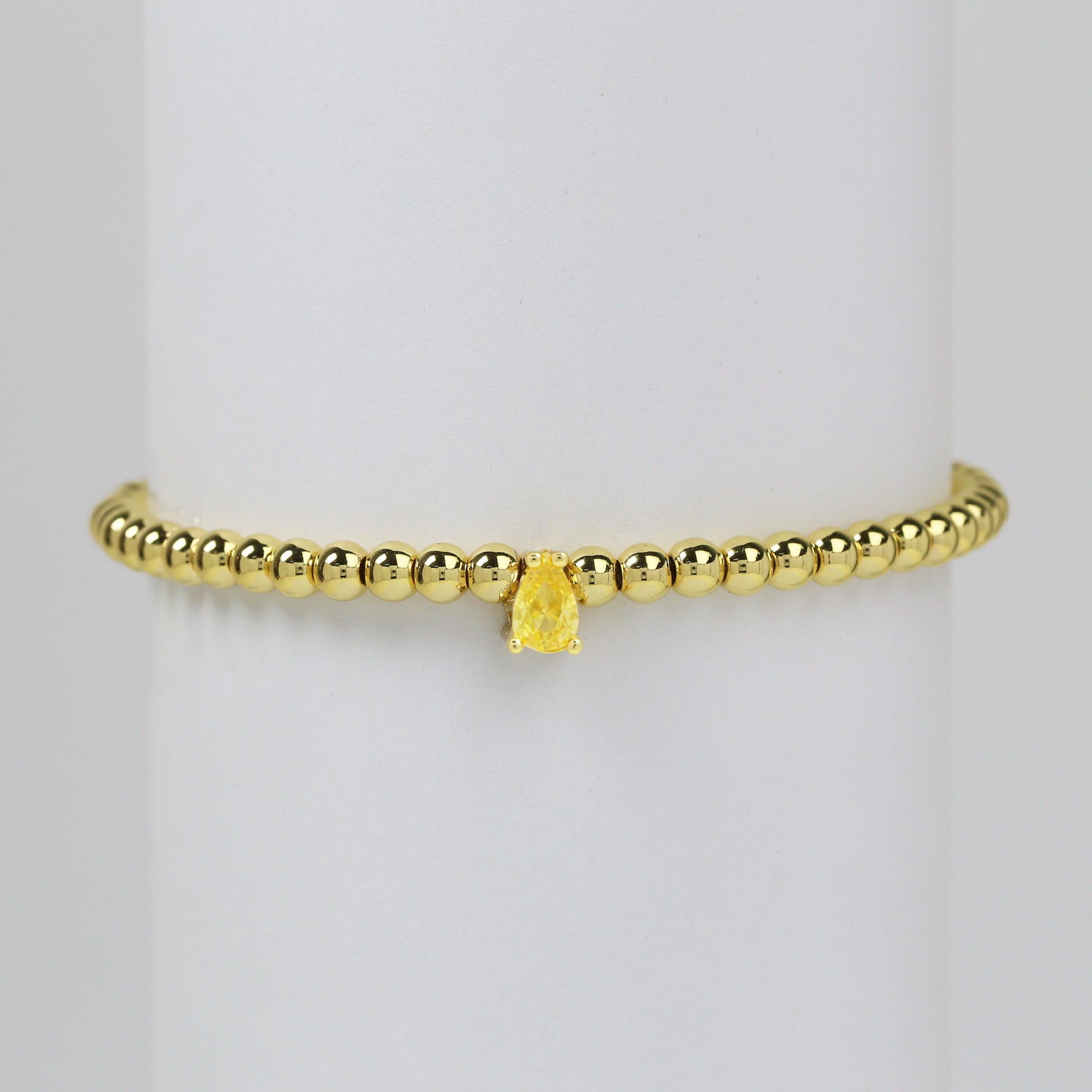 Wholesale  18k gold twelve birthstone December stone color water droplets zircon beaded  bracelet