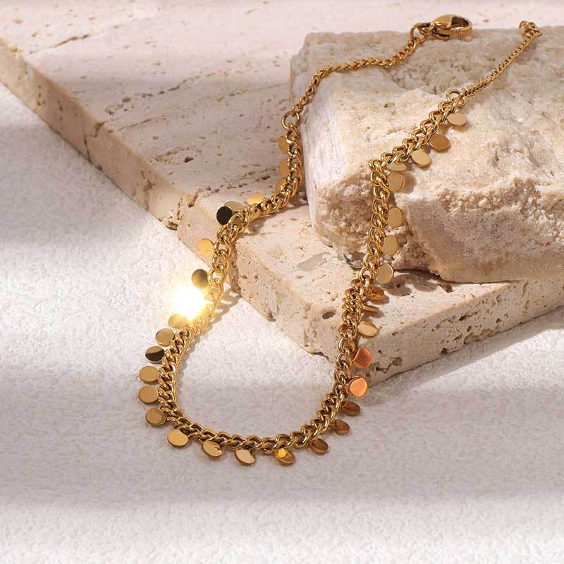 Wholesale  Beach Holiday Style Golden Foot Chain Stainless Steel Foot Decoration