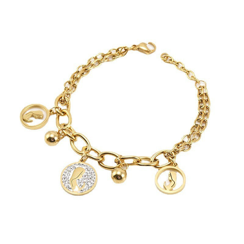 Wholesale Stainless steel zircon bracelet