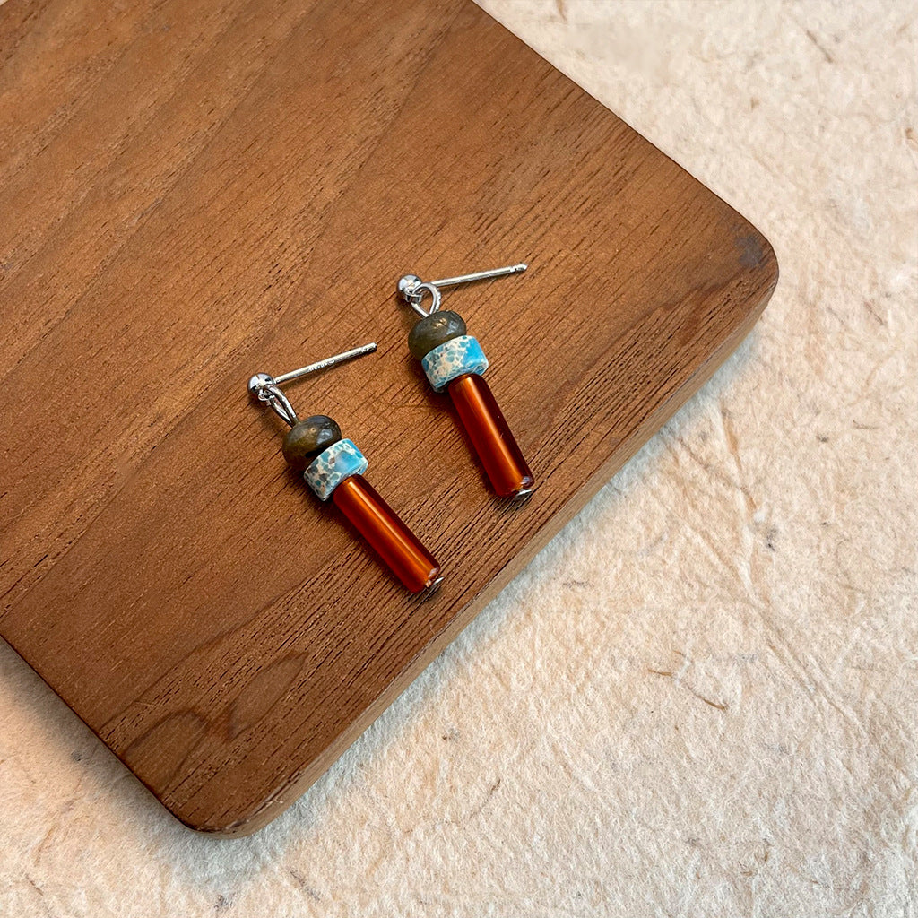 Wholesale  ethnic style natural stone beaded earrings