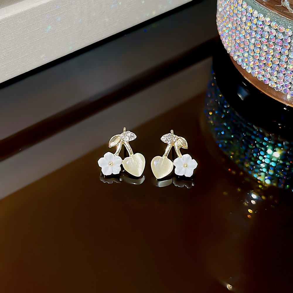 Wholesale Bow Pearl Earrings 925 Silver Needle Flower Earrings ACC-ES-Xiyue003