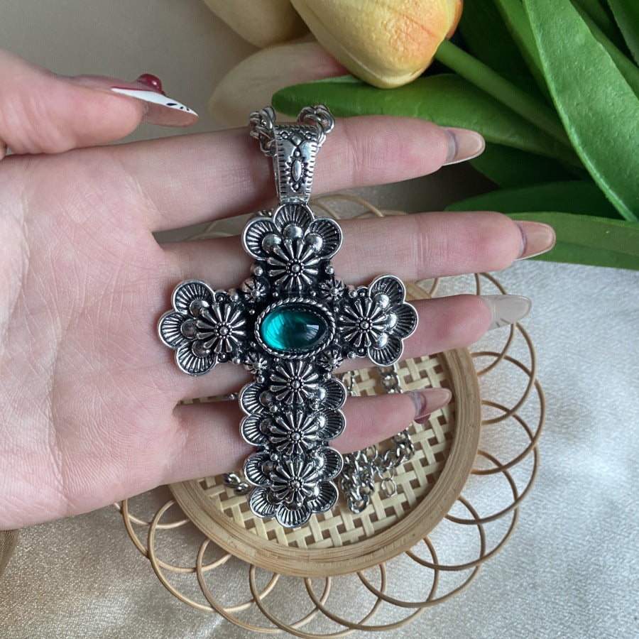 Wholesale  cross encrusted crystal pendant necklace