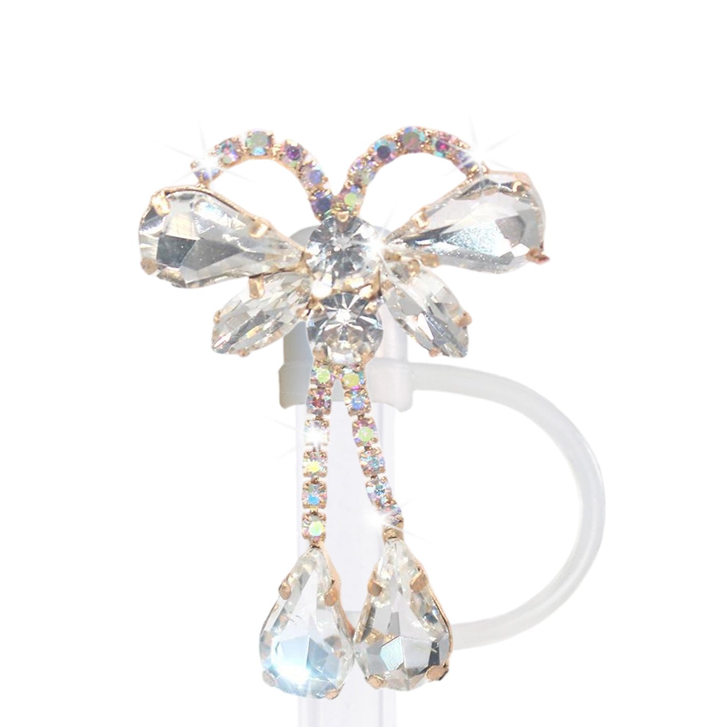 Wholesale Wholesale 50pcs Teardrop Butterfly Pendant 10mm Straw Cover Straw Tube Cap