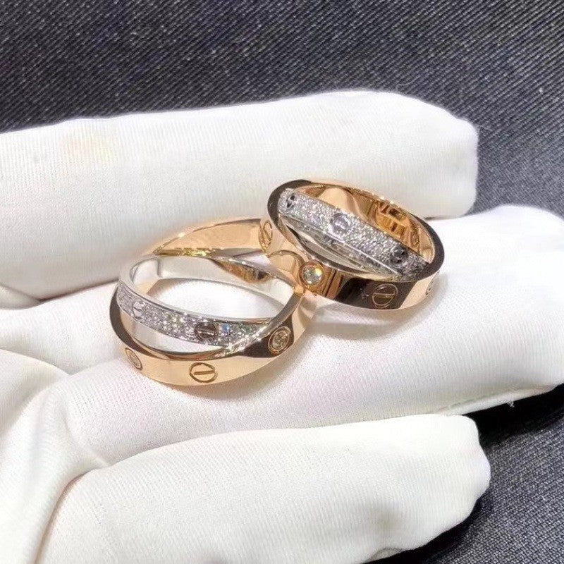 Wholesale Titanium Steel Large Square Screw Double Ring Cross Ring