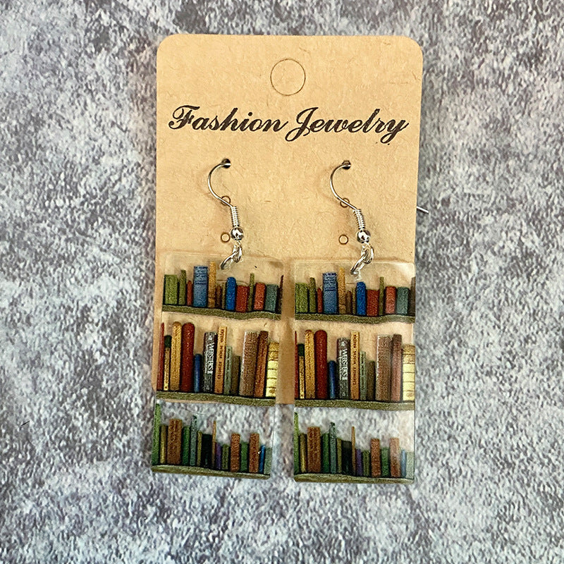 Wholesale acrylic  water drop  bookshelf acrylic  earrings