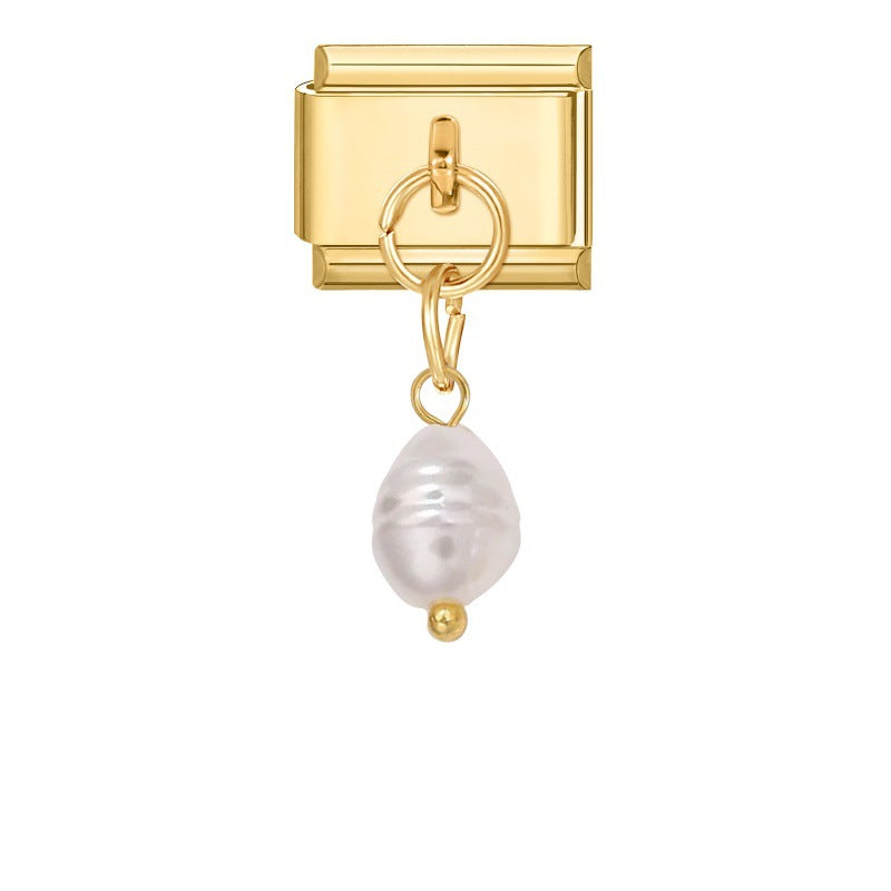 Wholesale Italian Charm Bracelet 9mm DIY Splicing Gold Pendant Stainless Steel Composable Bracelet