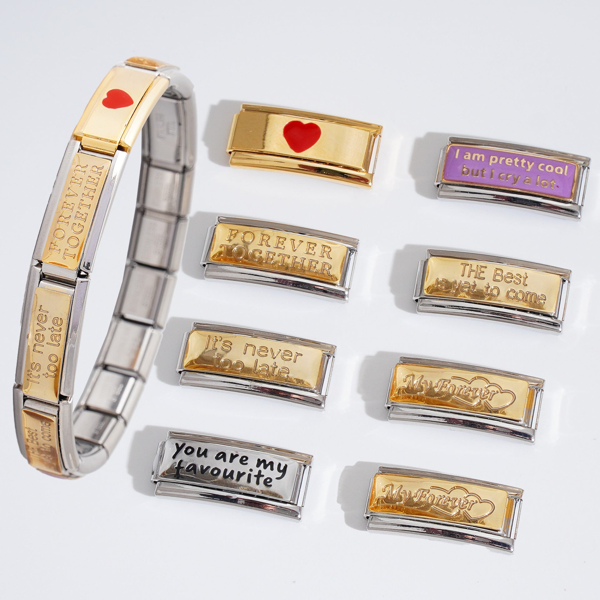 Wholesale 10pcs Italian Charm Bracelet 9mm DIY Splicing Stainless Steel Composable Bracelet