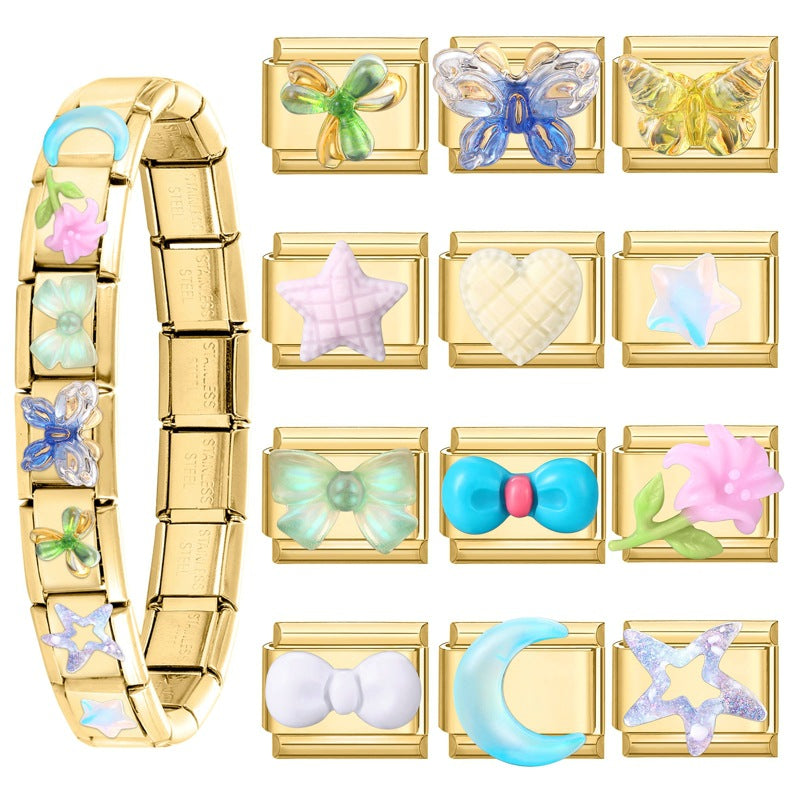 Wholesale Italian Charm Bracelet 9mm DIY Splicing Cute Creative Stainless Steel Composable Bracelet