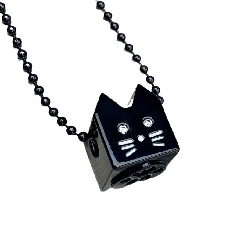 Wholesale  cute cartoon cat love drop oil seal design pendant necklace