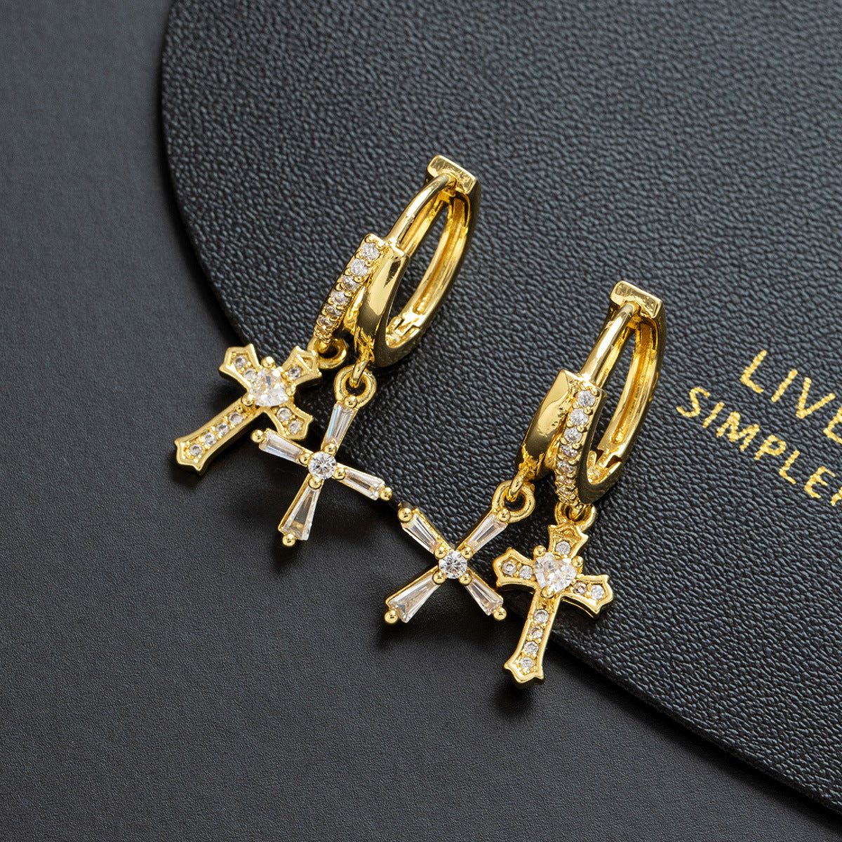 Wholesale Gold Plated Zircon Letter Ear Cuffs For Women Trendy Geometric Shape Chic Everyday Jewelry Accessory Boutique Resale Gift