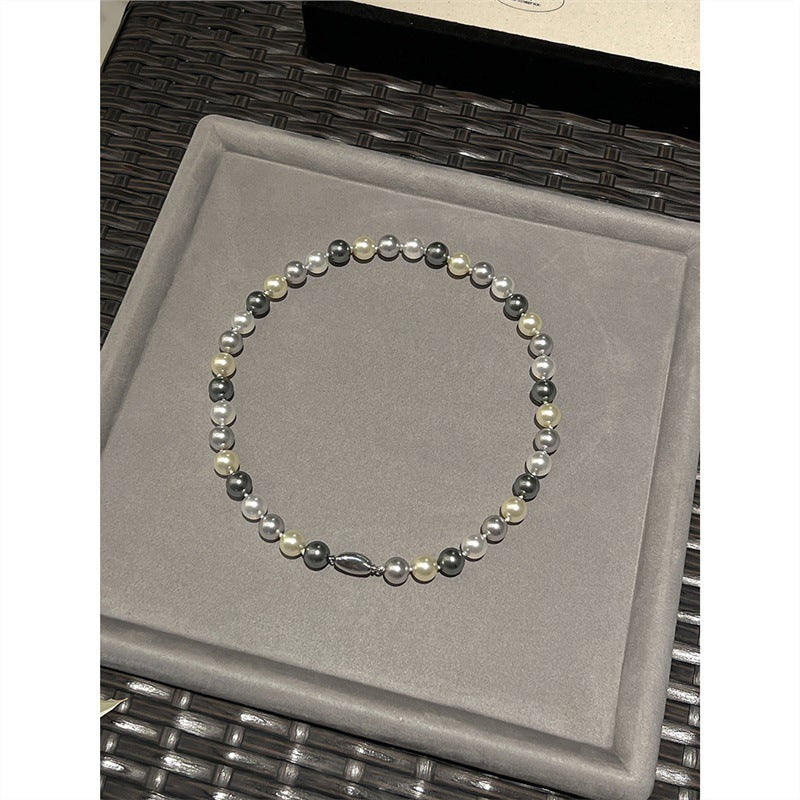 Wholesale  color mixed color Pearl sweater chain necklaces