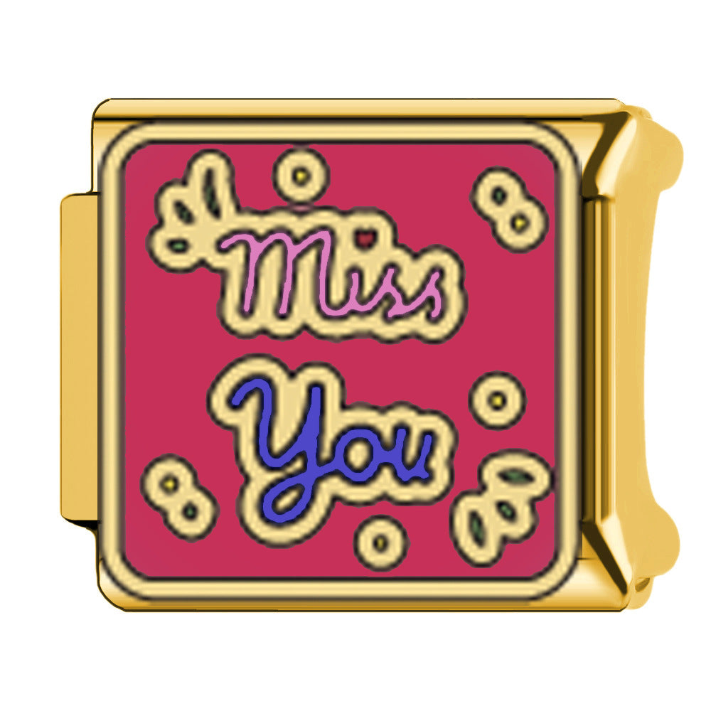 Wholesale  Italian Charm Bracelet 9mm DIY welding oil dripping Creative Stainless Steel Composable Bracelet