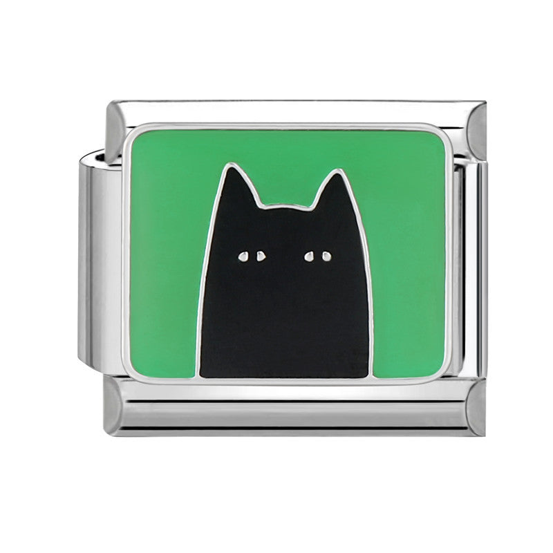 Wholesale Italian Charm Bracelet 9mm DIY Splicing Removable Green Series Titanium Steel Composable Bracelet