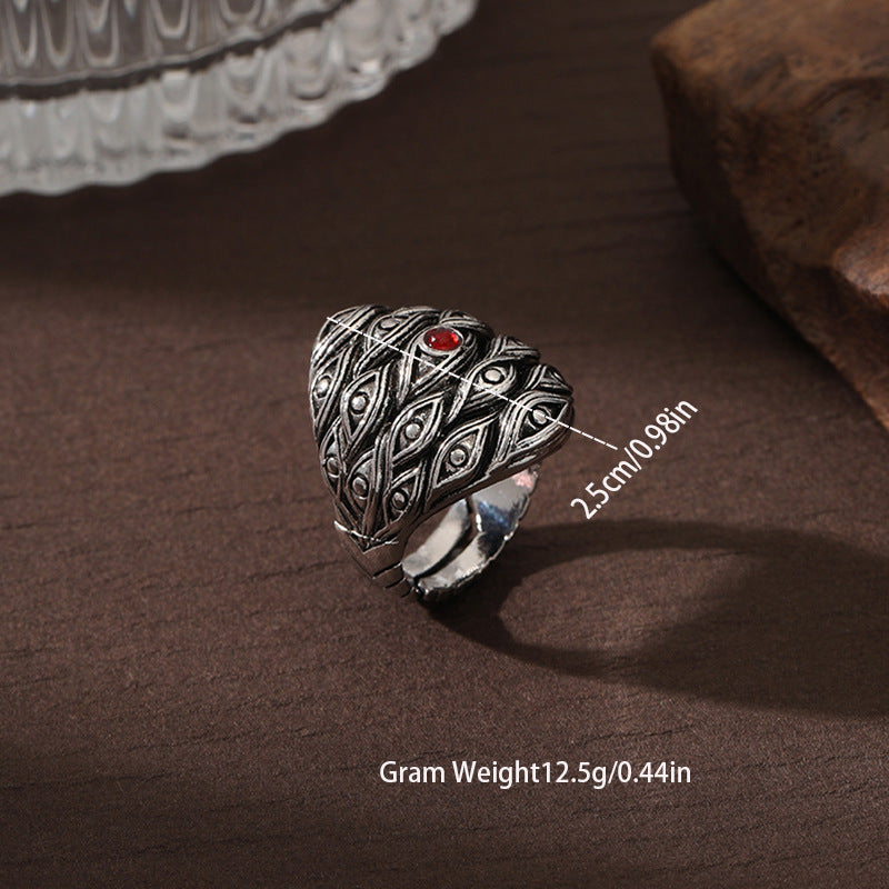 Wholesale Men's Hip-hop Style Retro Zinc Alloy Open Adjustable Ring ACC-RS-YunJ016