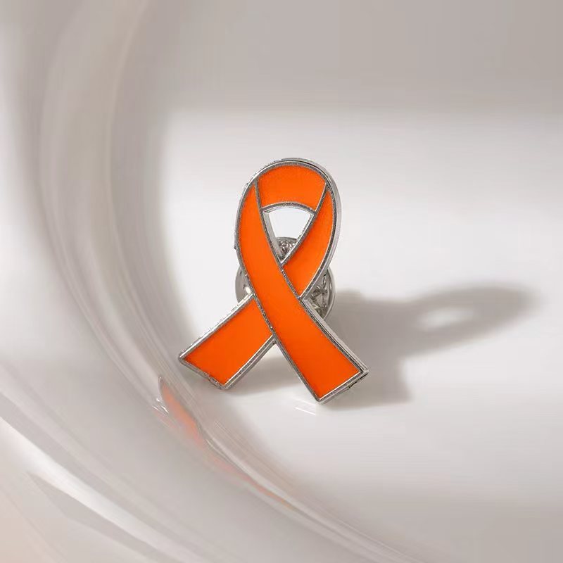 Wholesale Metal Oil-Drip Pink Collar Ribbon Brooch International Aids Badge Clothing Accessory