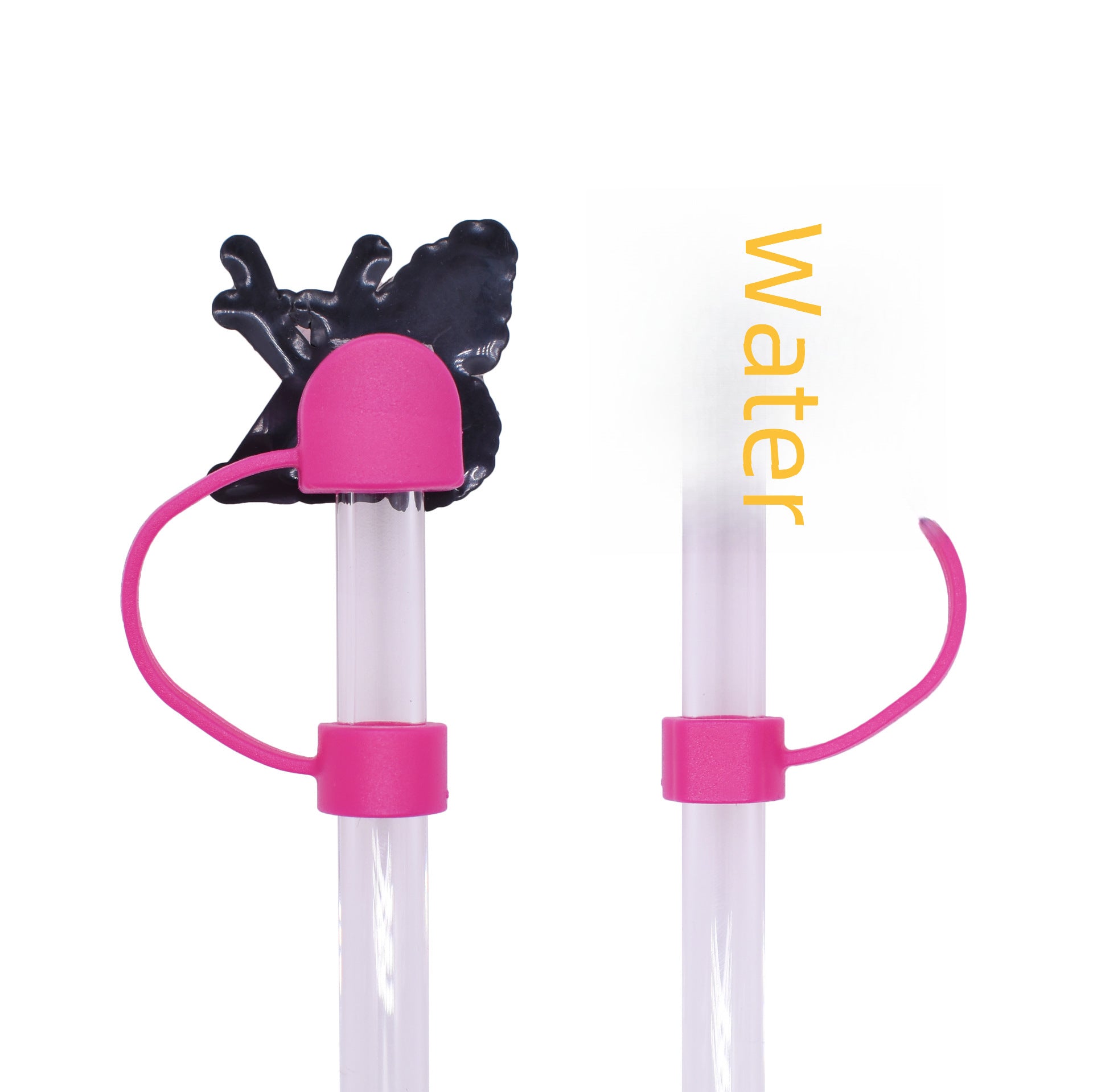 Wholesale 100pcs Random 100pcs Butterfly 10mm PVC Soft Straw Tube Cap