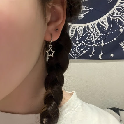 Wholesale Creative Star Earrings  Hollow Five-pointed Star Earrings