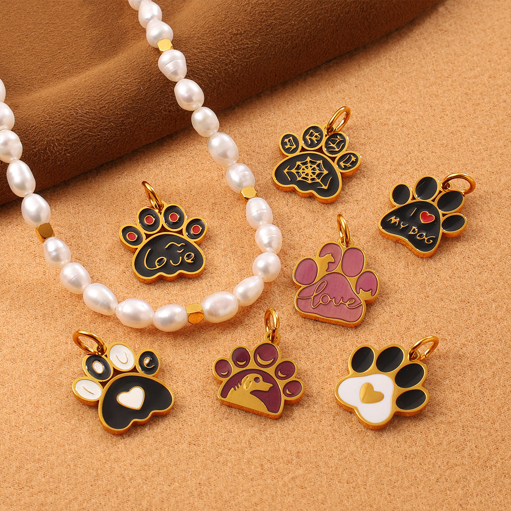 Wholesale Cute Cartoon Dog Paw Print Pendant Charms