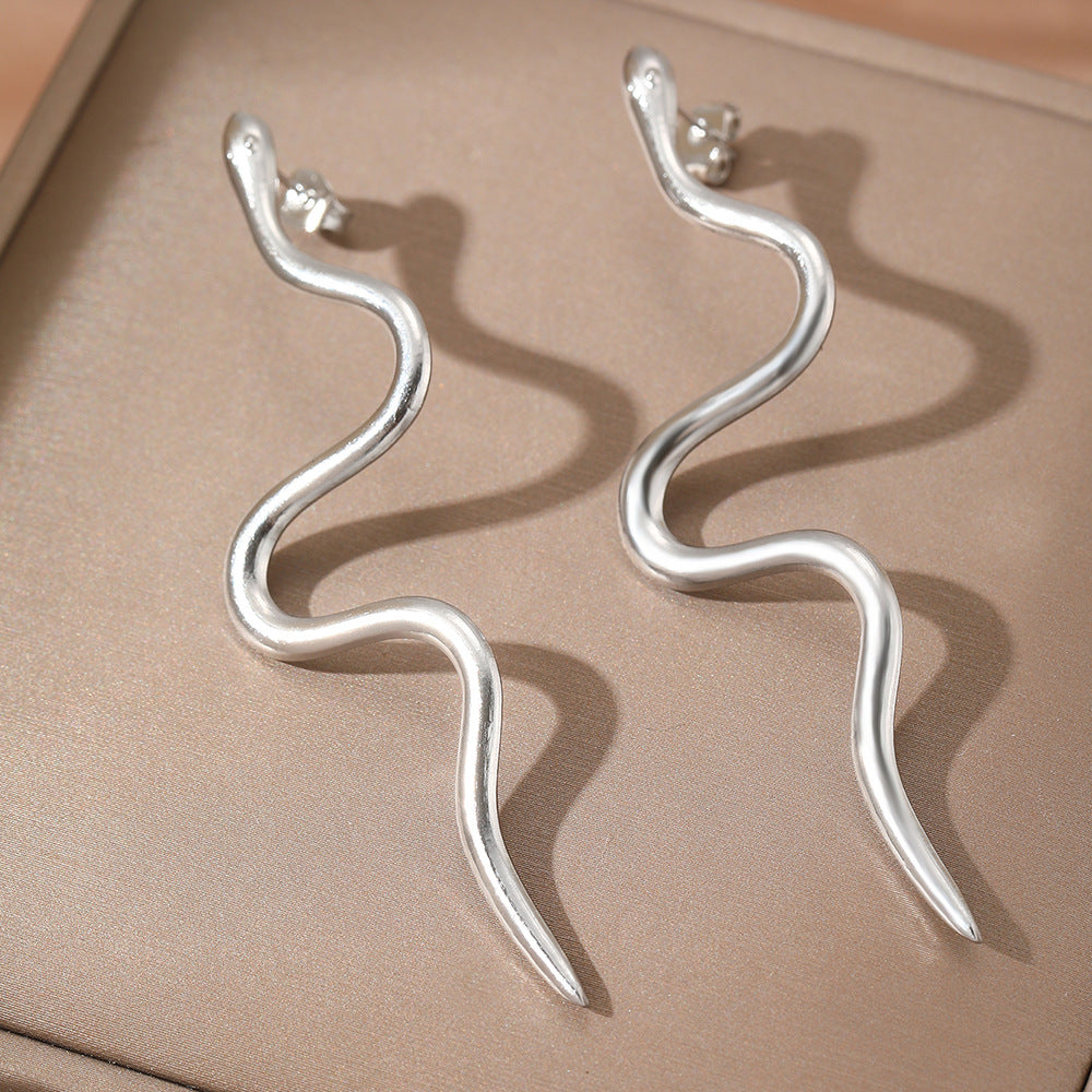 Wholesale Curve Wave S Snake Earrings