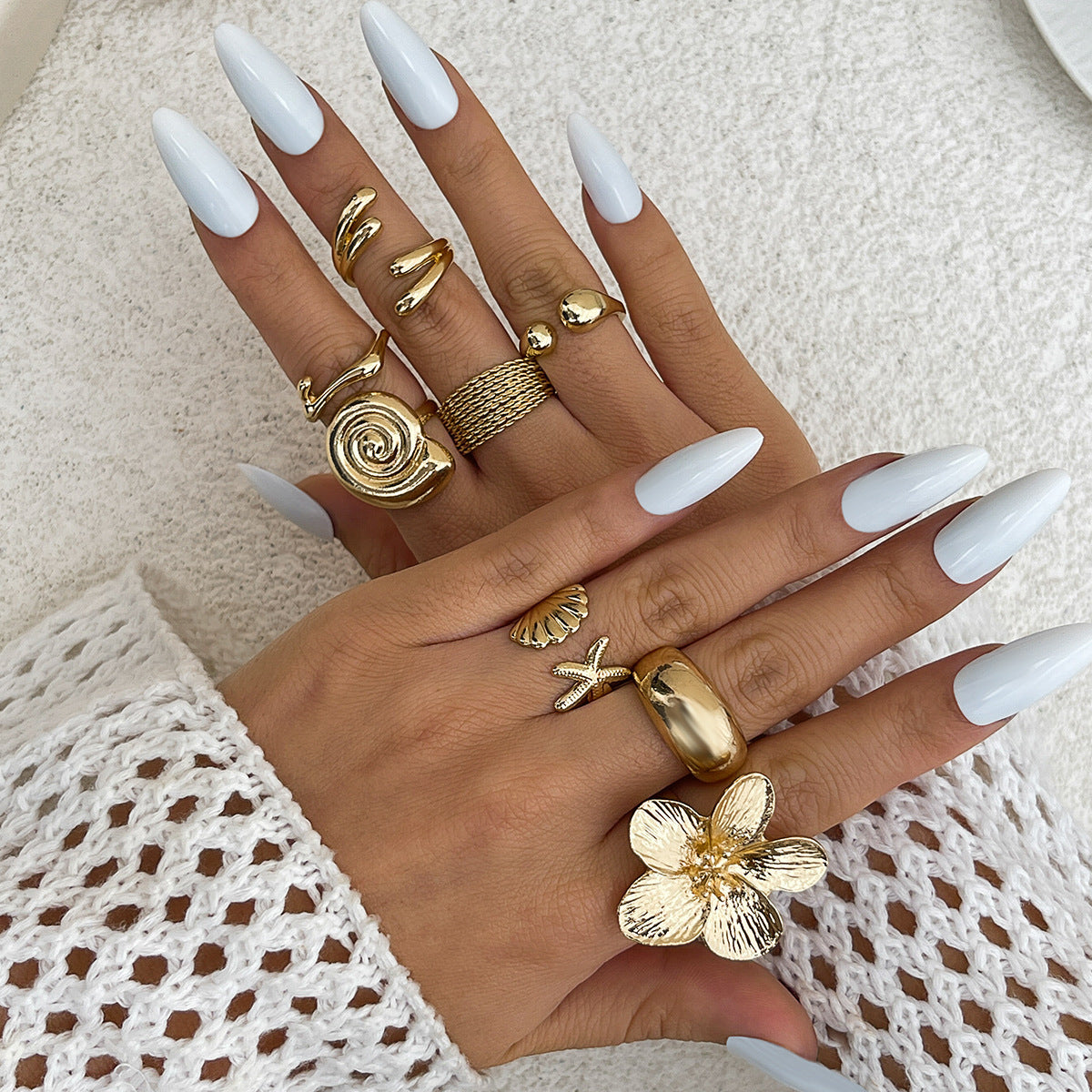 Wholesale Baroque Imitation Pearl Flower Ring - Trendy Accessory Gift for Resale