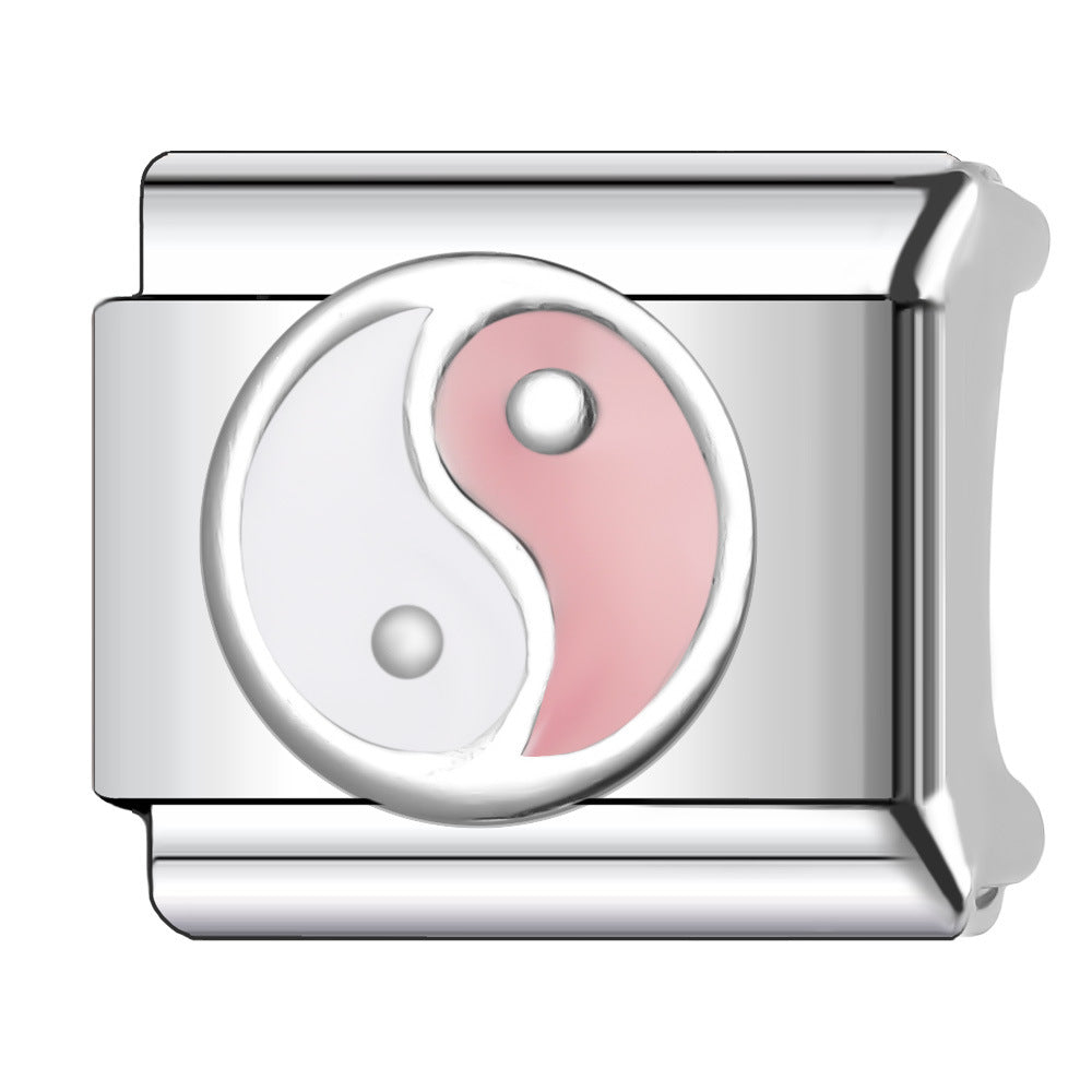 Wholesale Italian Charm Bracelet 9mm DIY Splicing Creative Pattern Stainless Steel Composable Bracelet