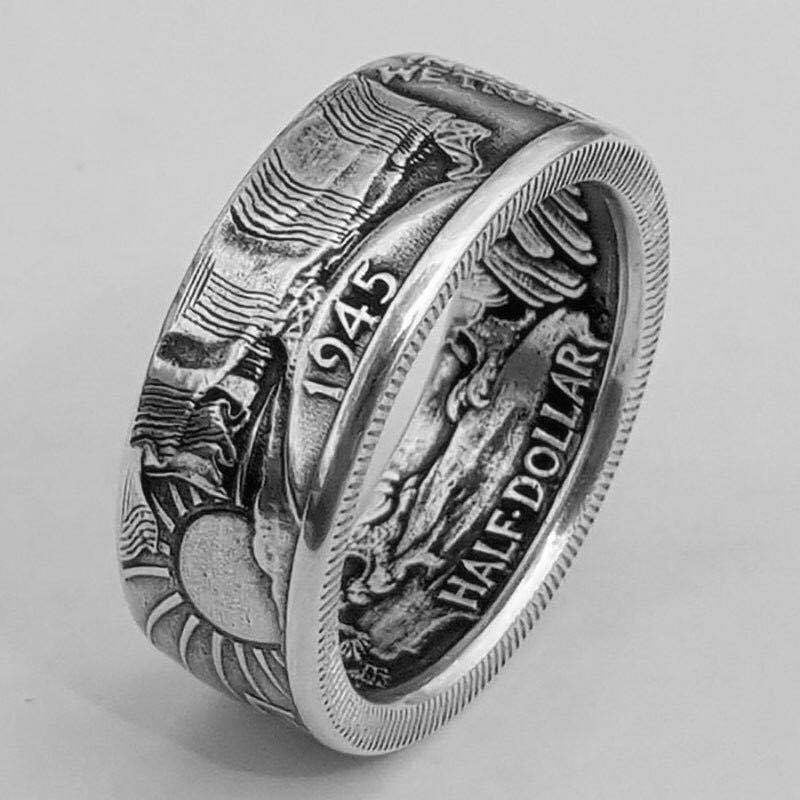 Wholesale US Dollar Carving 1945 Ring