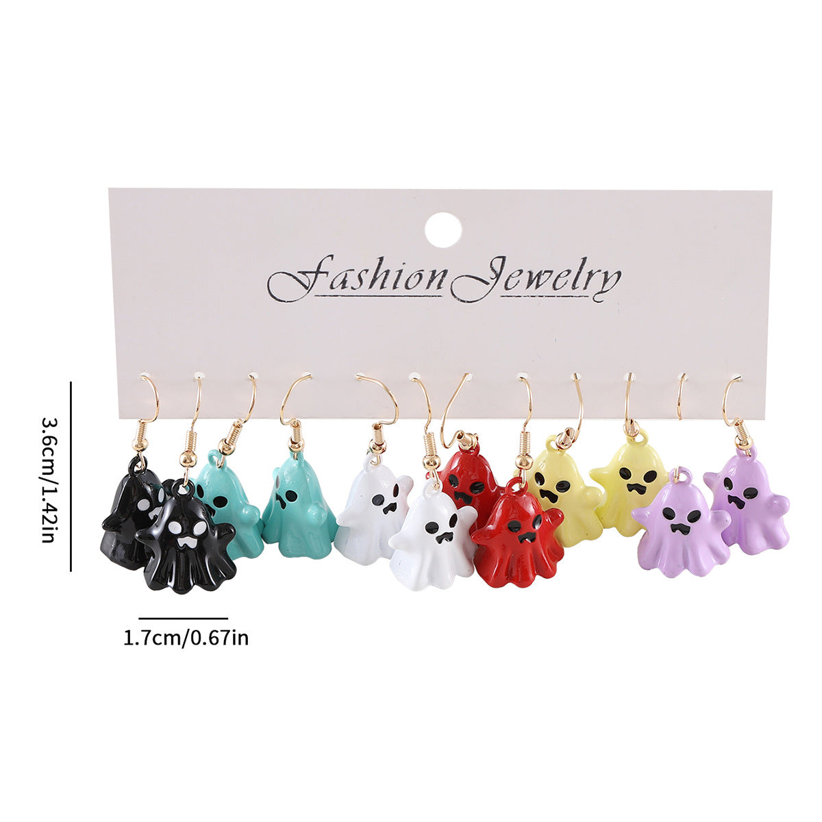 Wholesale  Gothic Ghost Three-Dimensional Metal Pendant Earrings