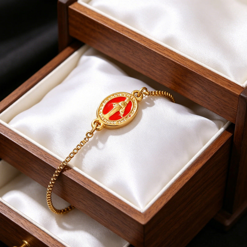 Wholesale Retro Virgin Mary Resin Bracelet Fashion Jewelry Accessory Gift for Women