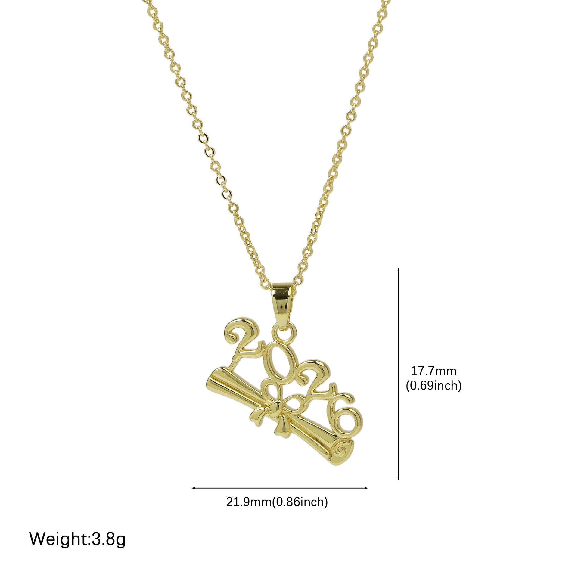 Wholesale Brass real gold electroplated doctoral hat and gown graduation season necklace