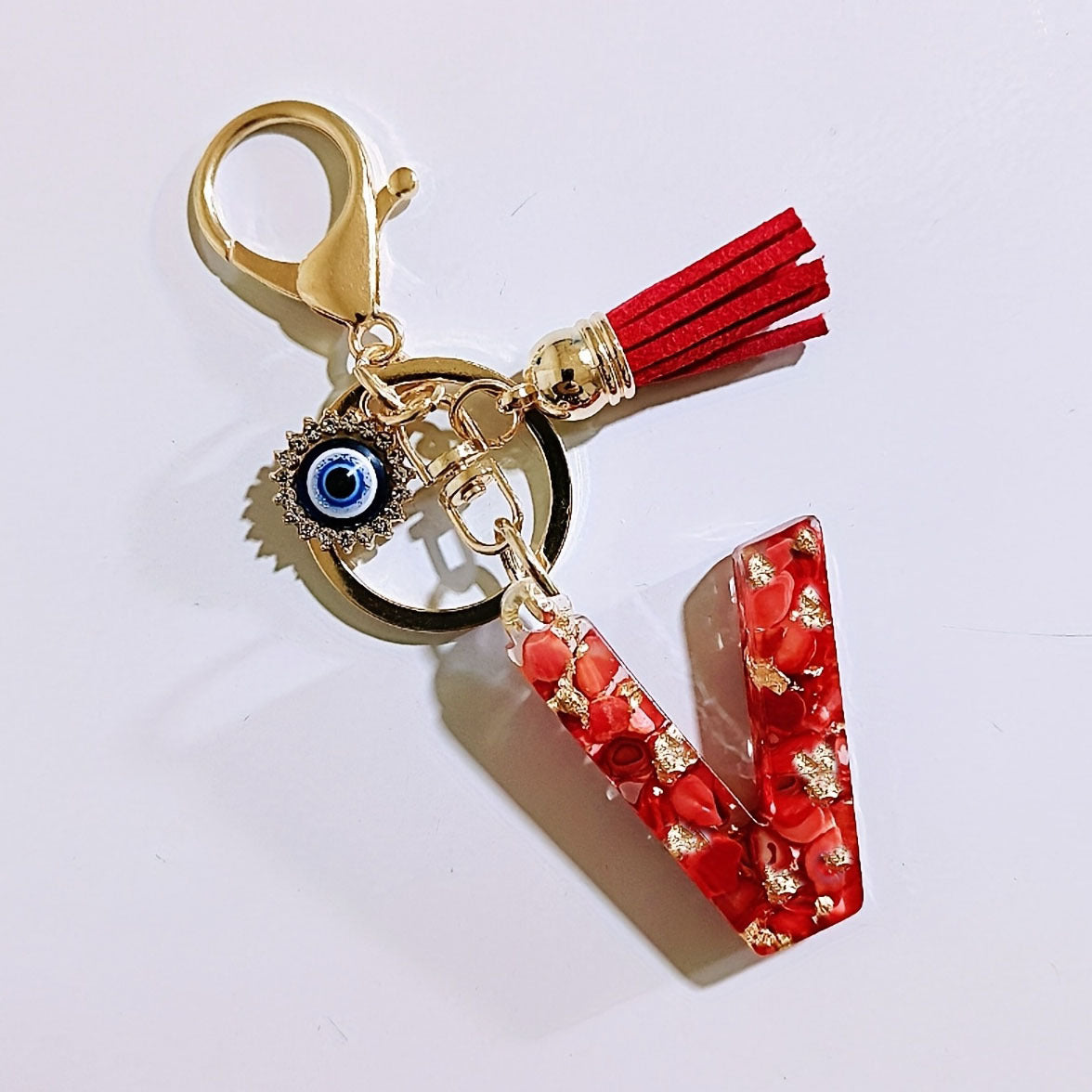 Wholesale Evil Eye Tassel Resin Letter Keychain Bag Charm Fashion Accessory for Party Resale