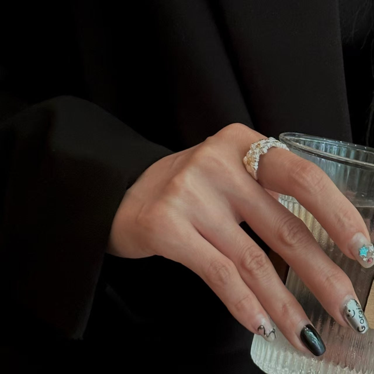 Wholesale Flower Design Open Ring Silver Plated Alloy Women S Ring Stylish Fashion Accessory For Everyday And Party